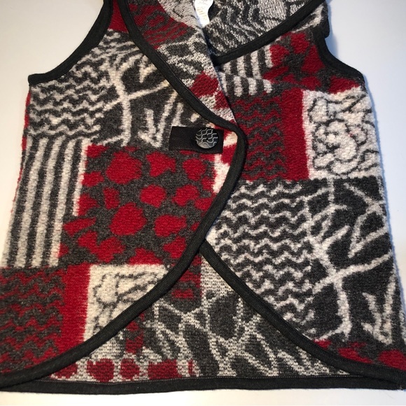 Sweater Vest, Greys/Cranberry, Sz L, 80% Wool, Shawl Collar, EUC - Picture 6 of 8